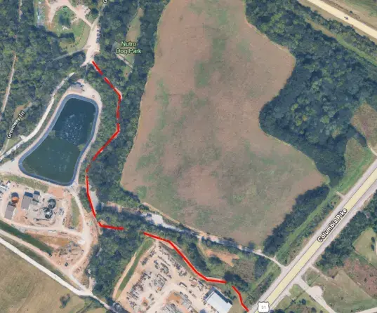 Map of the closed Greenway Section